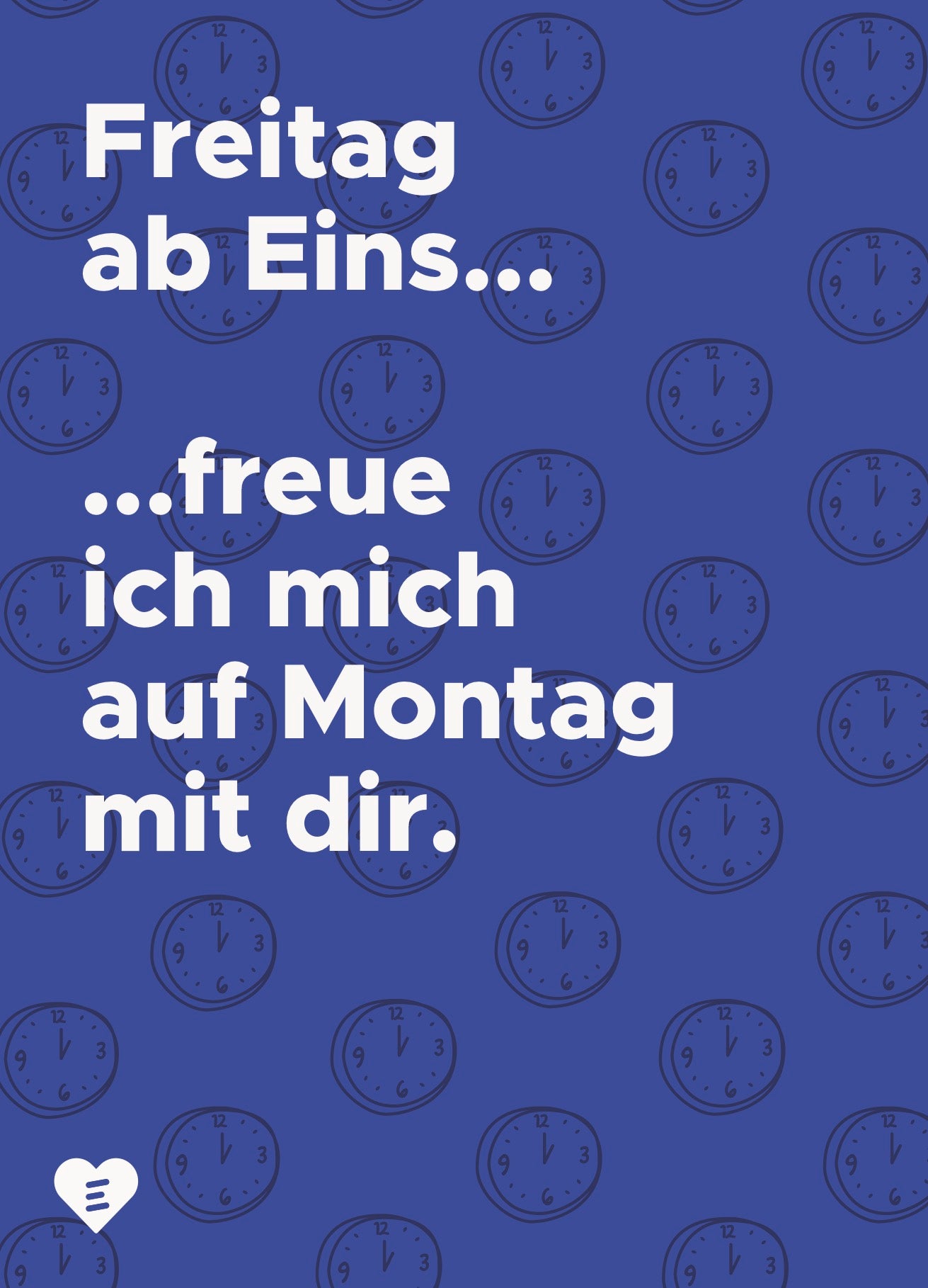 Postkarte „Freitag ab Eins"