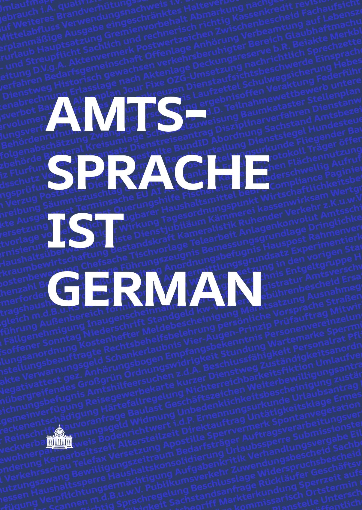 Poster "Amtssprache ist German" | Blau