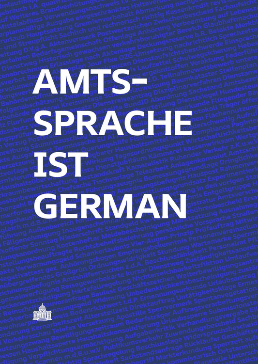 Poster "Amtssprache ist German" | Blau