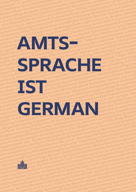 Poster "Amtssprache ist German" | Peach