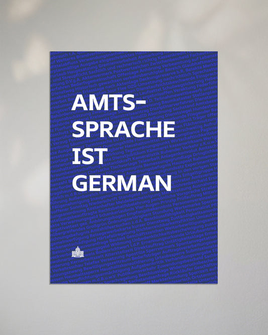 Poster "Amtssprache ist German" | Blau