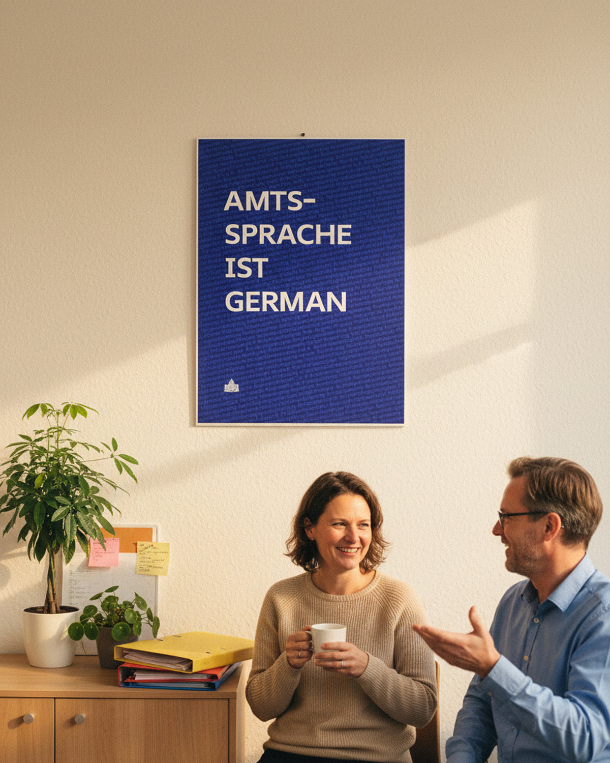 Poster "Amtssprache ist German" | Blau
