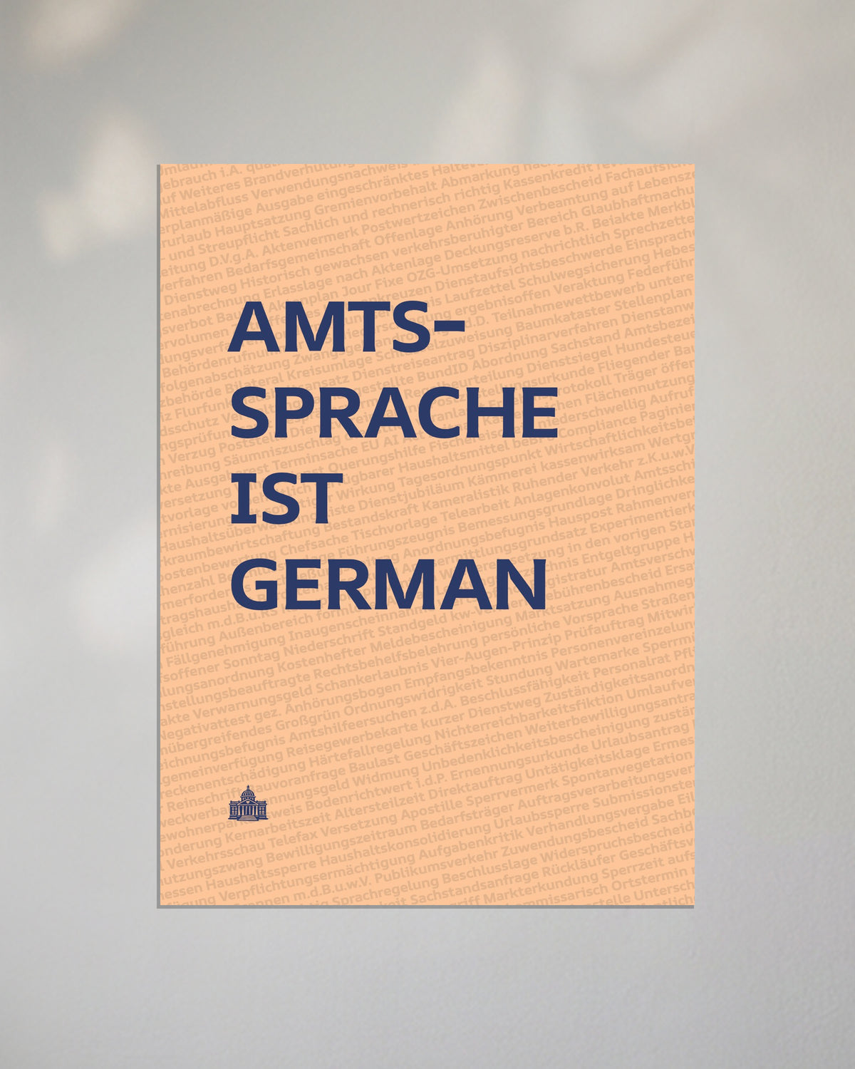 Poster "Amtssprache ist German" | Peach