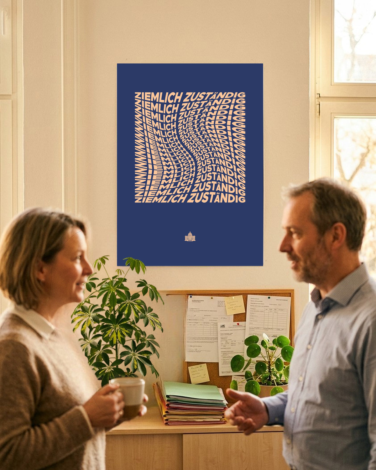 Poster "Ziemlich Zuständig" | Dunkelblau-Peach