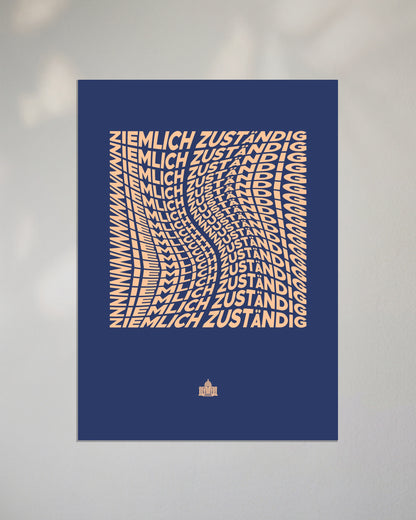 Poster "Ziemlich Zuständig" | Dunkelblau-Peach