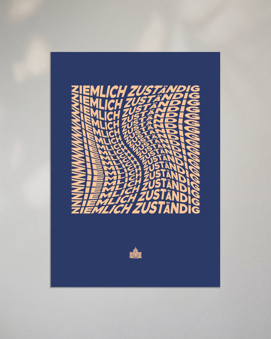 Poster "Ziemlich Zuständig" | Dunkelblau-Peach