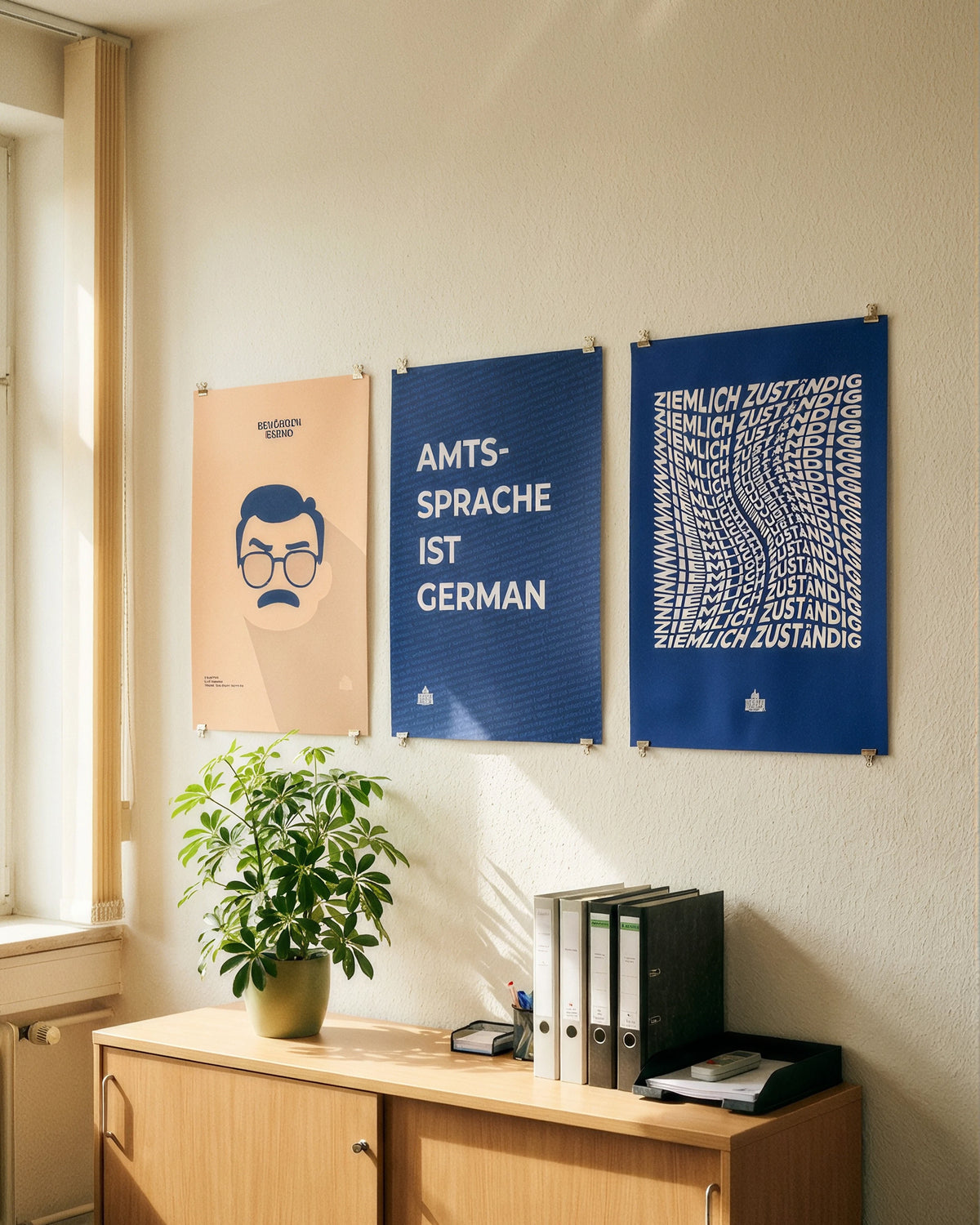 Poster "Ziemlich Zuständig" | Dunkelblau-Peach