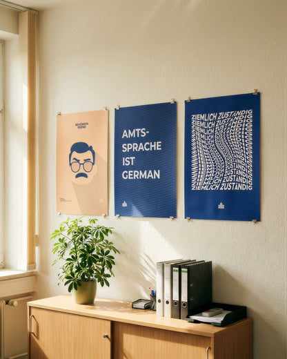 Poster "Ziemlich Zuständig" | Dunkelblau-Peach