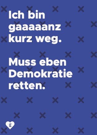 Postkarte „Demokratie retten"